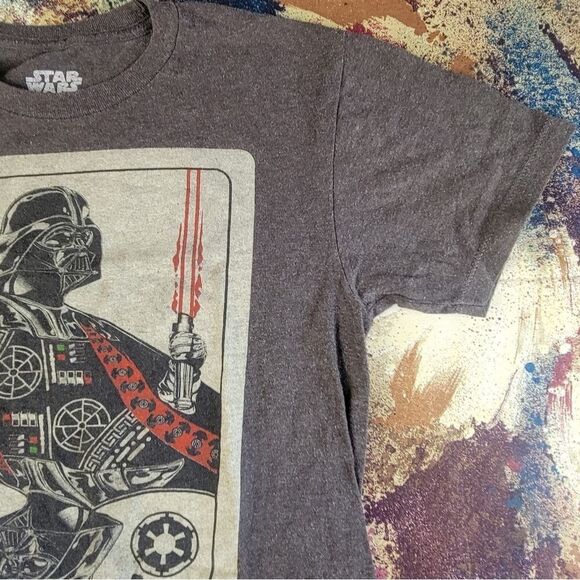 Star Wars T-Shirt DV Playing Card Darth Vader Small Mens Gray Shirt Fifth Sun - Picture 6 of 15